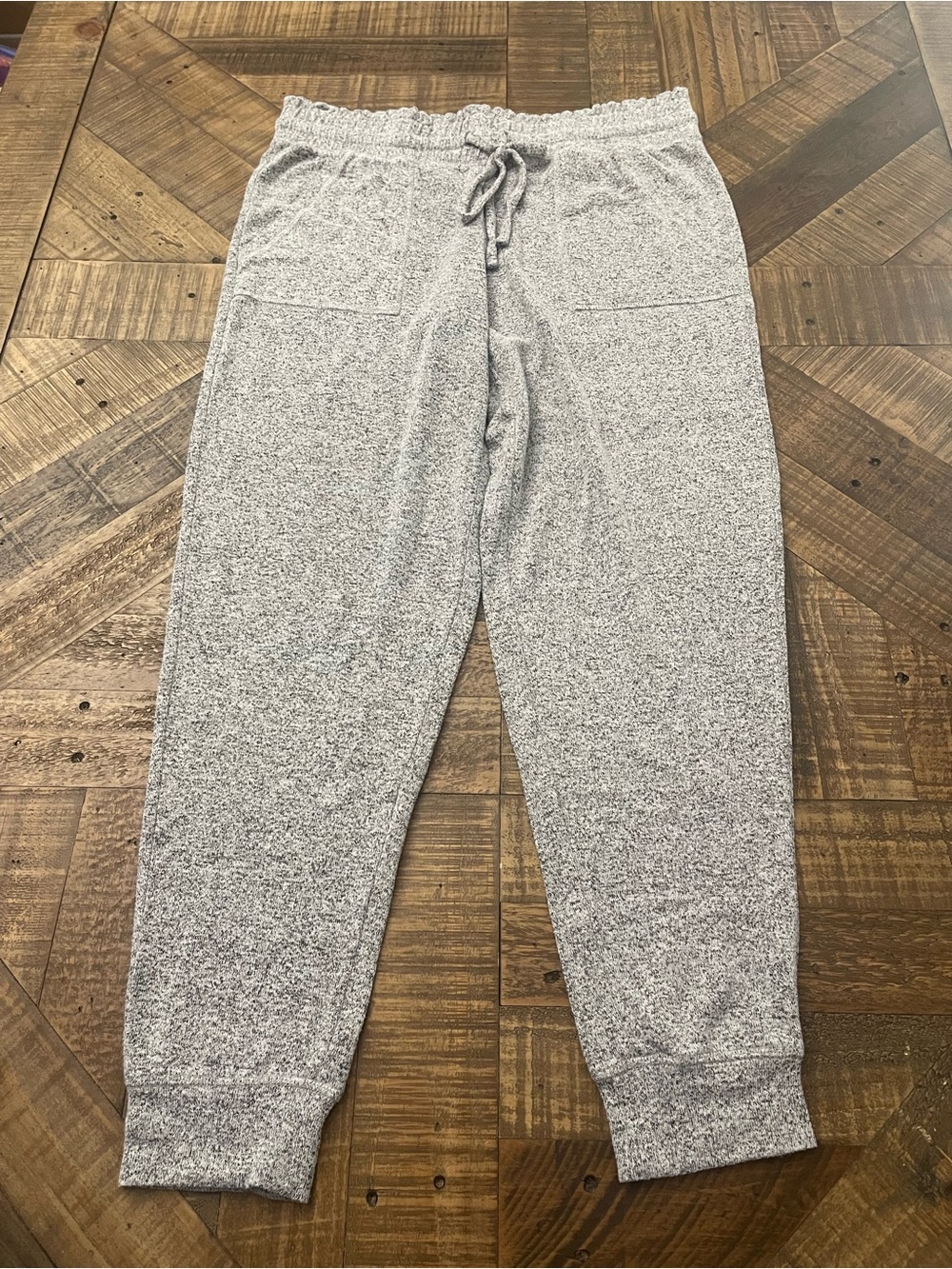M&S Collection Grey Mix Soft Knit Lounge Joggers Regular Length Size US 10